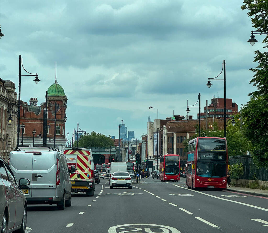 London, on our way to the Airport in a Uber